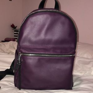 Purple Leather Backpack